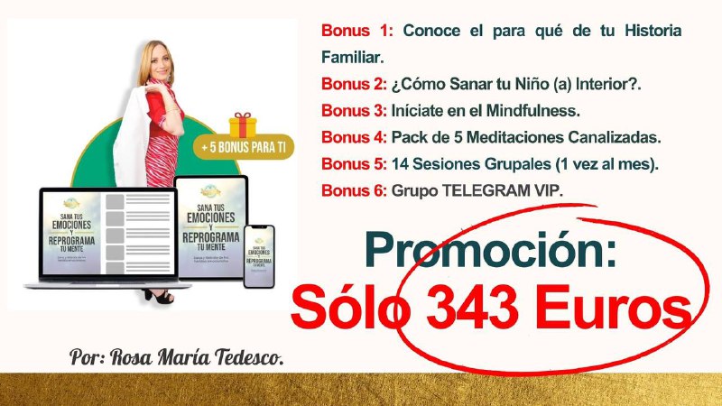 PRECIO Y BONUS SANA TUS EMOCIONES